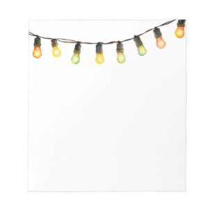 Holiday Rainbow String Lights- Christmas lights Notepad