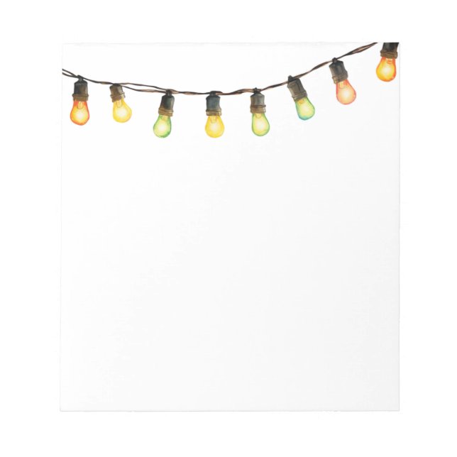 Holiday Rainbow String Lights- Christmas lights    Notepad (Front)