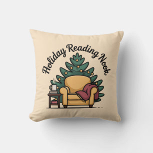 Holiday Reading Nook Cozy Accent Throw Pillow