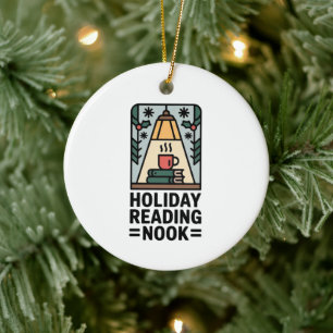 Holiday Reading Nook Tree Keepsake Ceramic Ornament