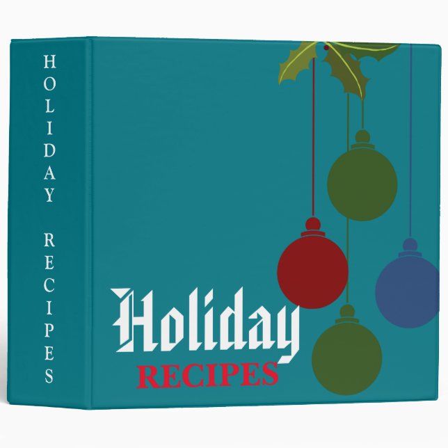 Holiday Recipes Binder (Front/Spine)