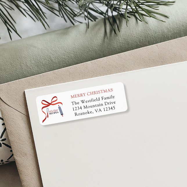 Holiday Recipes Christmas Card Return Address (Holiday Recipes Christmas Card Return Address Label)
