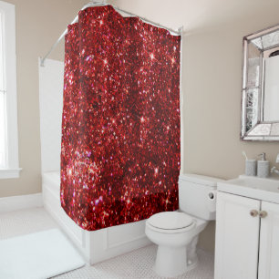 Holiday Red and Black Faux Glitter Christmas