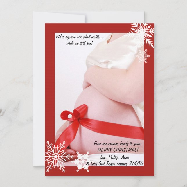 Holiday Red Border (Vertical) Photo Card (Front)