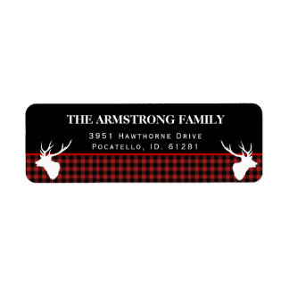 Holiday Red Buffalo Plaid Rustique Style Adresse