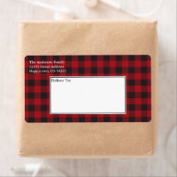 Holiday Red Buffalo Plaid Tartan Shipping
