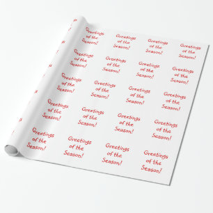 Holiday Red Font Greetings Of The Season Wrapping Paper