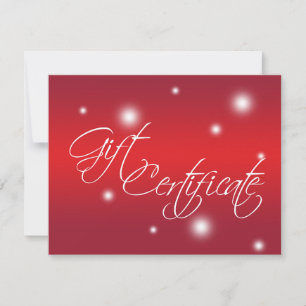 Holiday red glow retail business gift certificate