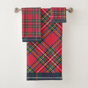Holiday Red Mixed Plaid  Bath Towel Set