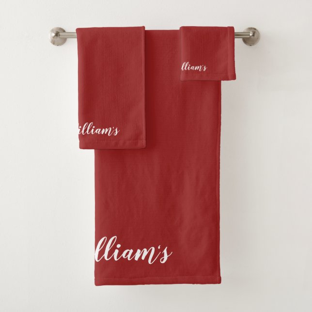 Holiday Red Monogrammed Towel Set (Insitu)