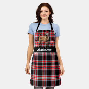 Holiday Red Plaid Belgian Malinois Dog Christmas Apron