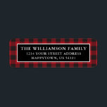 Holiday Red Plaid Christmas Return Address Labels<br><div class="desc">Red Buffalo Plaid Christmas Holiday Return Address Label</div>