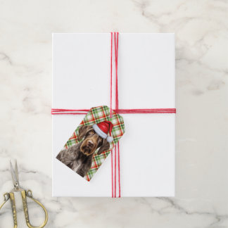 Holiday Red Plaid GWP Pointer Dog Lover Christmas Gift Tags