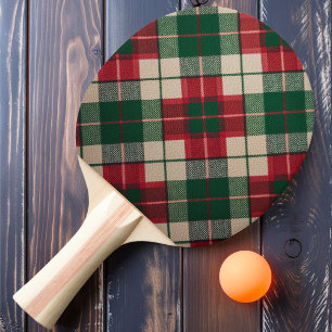 Holiday Red Plaid Ping Pong Paddle