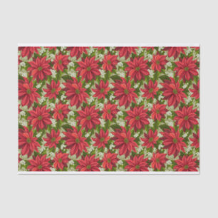 Holiday Red Poinsettia Tissue Paper