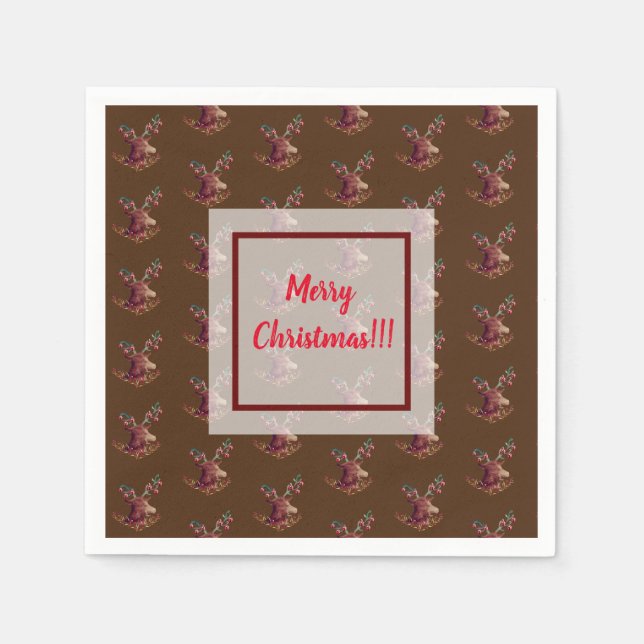 Holiday Reindeer Napkin (Front)