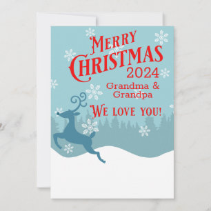 Holiday Reindeer Personalized Christmas Card