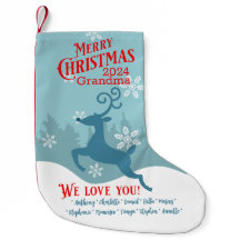 Holiday Reindeer Personalized Christmas Stocking