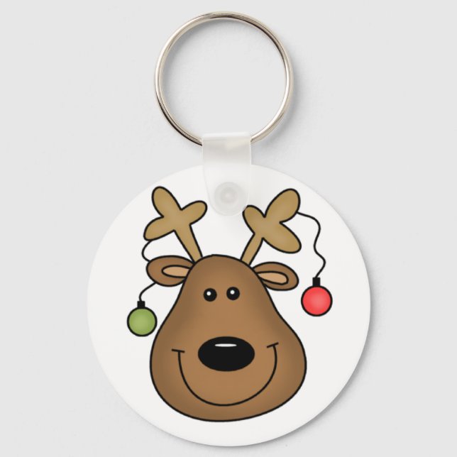 Holiday Reindeer Tshirts and Gifts Keychain (Front)