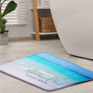 Holiday Rental Ocean Beach Summer Seaside Scene Bath Mat