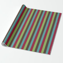 Holiday Retro 70s Stripes Green Brown Aqua Red