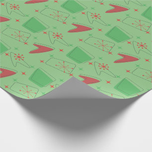 Holiday Retro Atomic Pattern Wrapping Paper