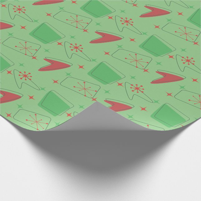 Holiday Retro Atomic Pattern Wrapping Paper (Corner)