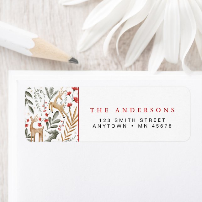 Holiday Return Address Label Christmas Scandi Boho (Insitu)