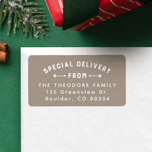 Holiday return address special delivery neutral label