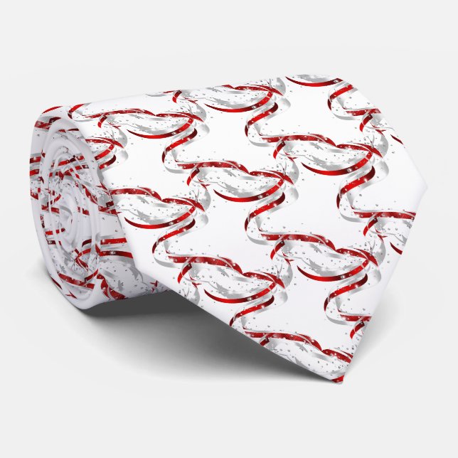 Holiday Ribbon Men's Tie  (Rolled)