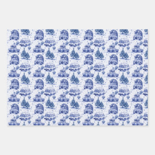 Holiday Road Trip Christmas Wrapping   3 colour Paper Sheet