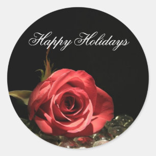 Holiday Rose Customizable Christmas Stickers