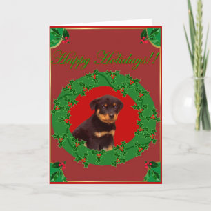 Holiday Rottweiler greeting card