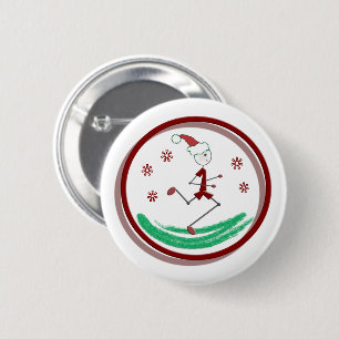 Holiday Runner Guy © 2 Inch Round Button