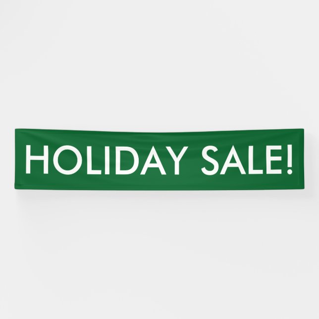 Holiday Sale customizable green white banner (Horizontal)