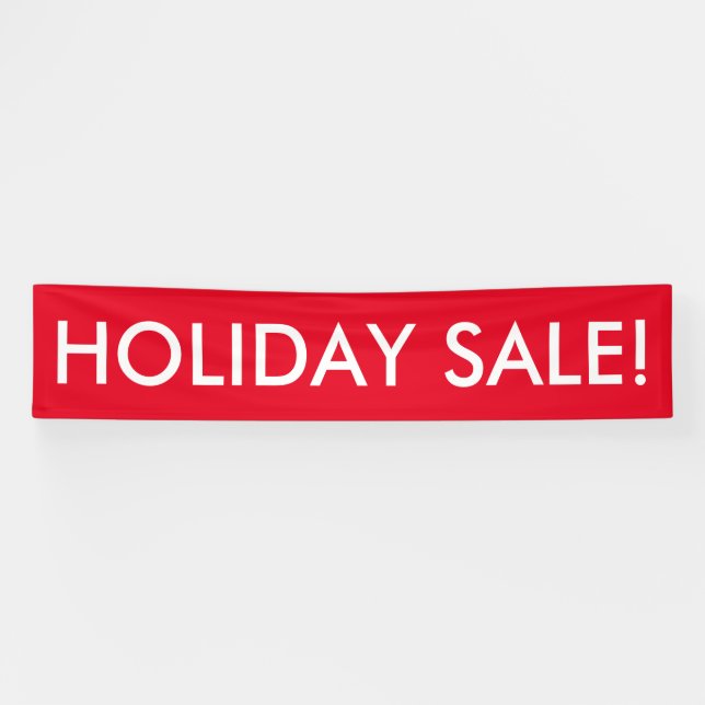 Holiday Sale customizable red white banner (Horizontal)