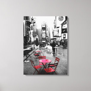 HOLIDAY SALE! Times Square Black White Red Canvas Print