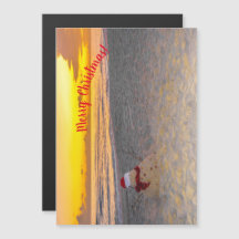 Holiday Sandman on the beach Magnetic Card