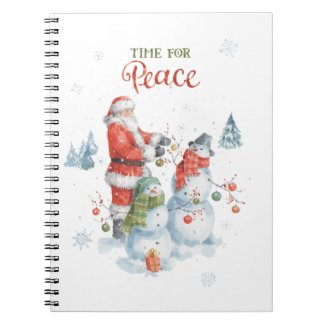 Holiday Santa Christmas Watercolor Notebook