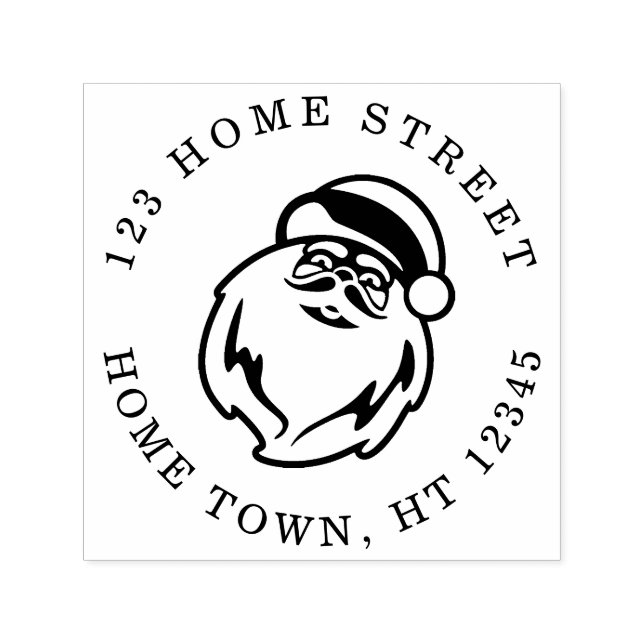 Holiday Santa Circular Return Address Self-inking Stamp (Design)