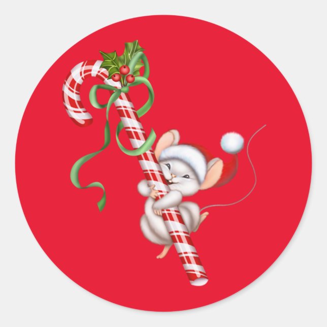 Holiday Santa Mouse Stickers (Front)