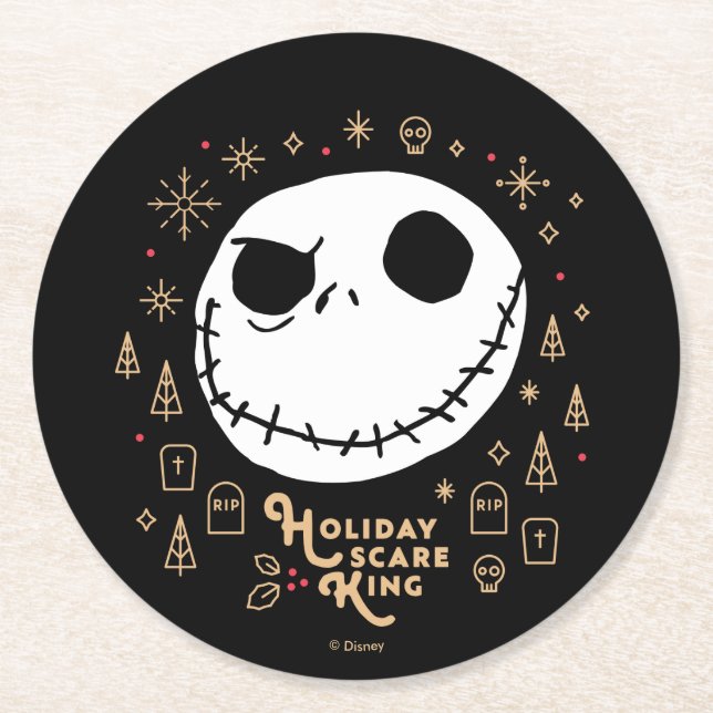 Holiday Scare King Round Paper Coaster (Front)