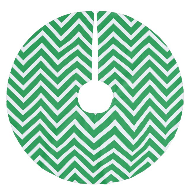 Holiday Season Chevron Pattern Brushed Polyester Tree Skirt (Front)