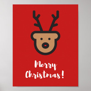 Holiday Season, Christmas, Cute Reindeer Poster