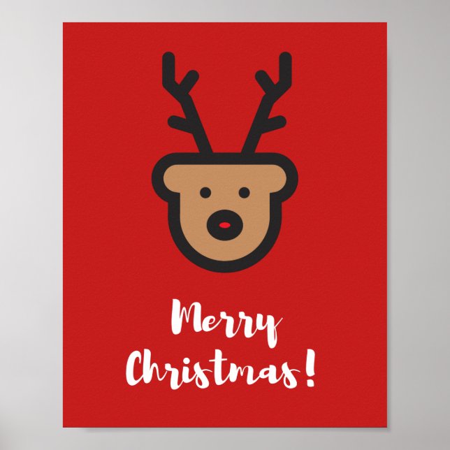 Holiday Season, Christmas, Cute Reindeer Poster (Front)