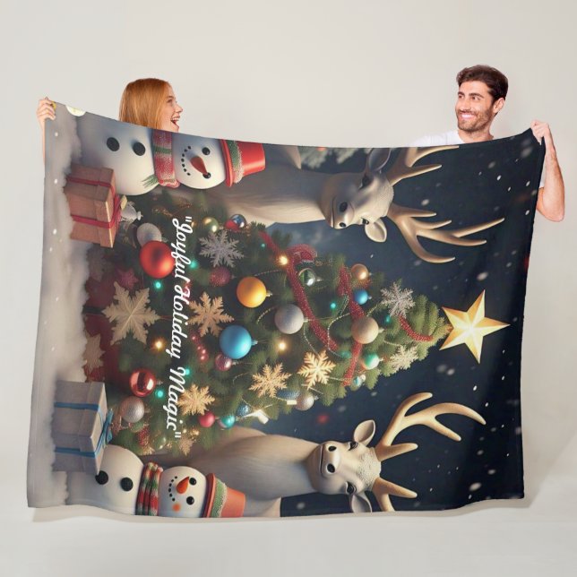 "Holiday Season Joy" Fleece Blanket (In Situ)