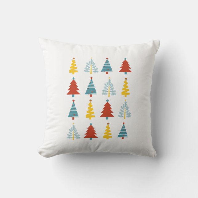 Holiday Season, Merry Christmas, Christmas Tree Throw Pillow (Front)