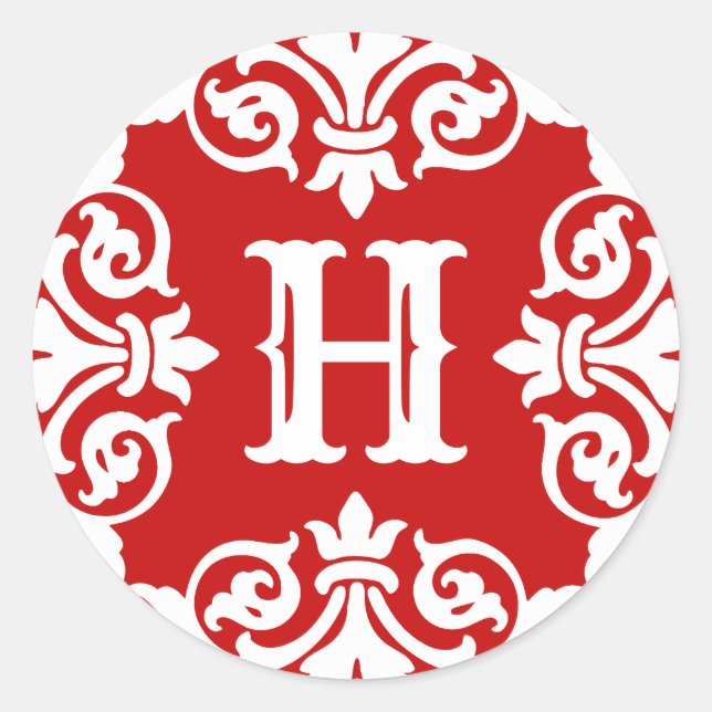 Holiday season monogram classic round sticker (Front)