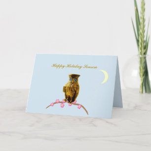 Holiday Season Owl Greetings Card