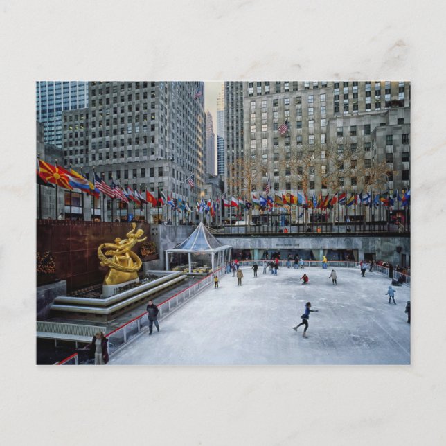 Holiday Season Rockefeller Skating Rink Postcard (Front)